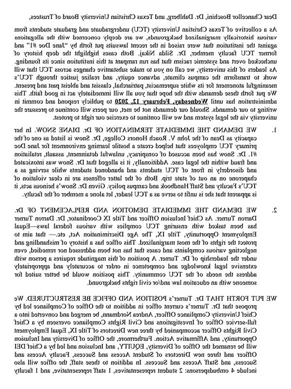 Page 1 of CUJE demand letter